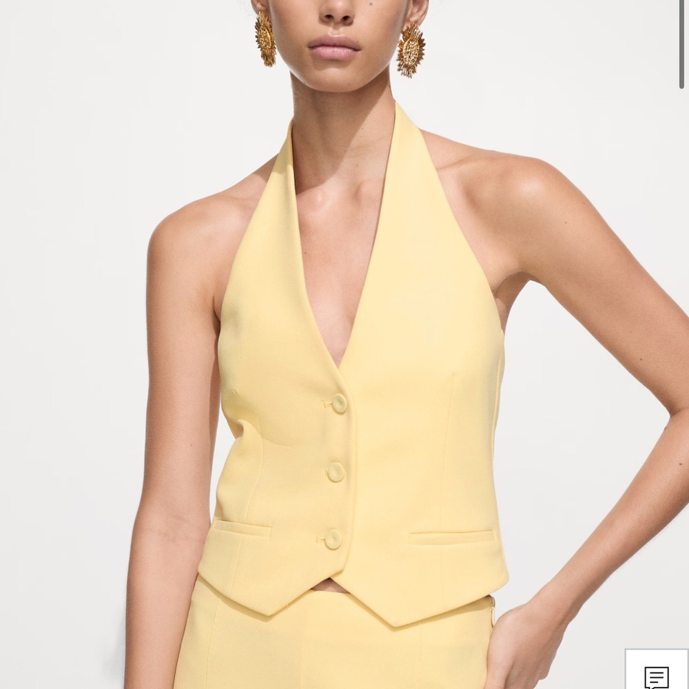 MANGO HALTER NECK GILET WITH BUTTONS